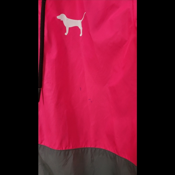 🌿Victoria's Secret Women's Med/Large Anorak Oversized Pink & Gray Wind Breaker - Picture 9 of 14